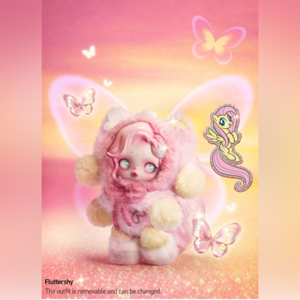 Confirmed Fluttershy - My Little Pony Skullpanda Plush Pendant